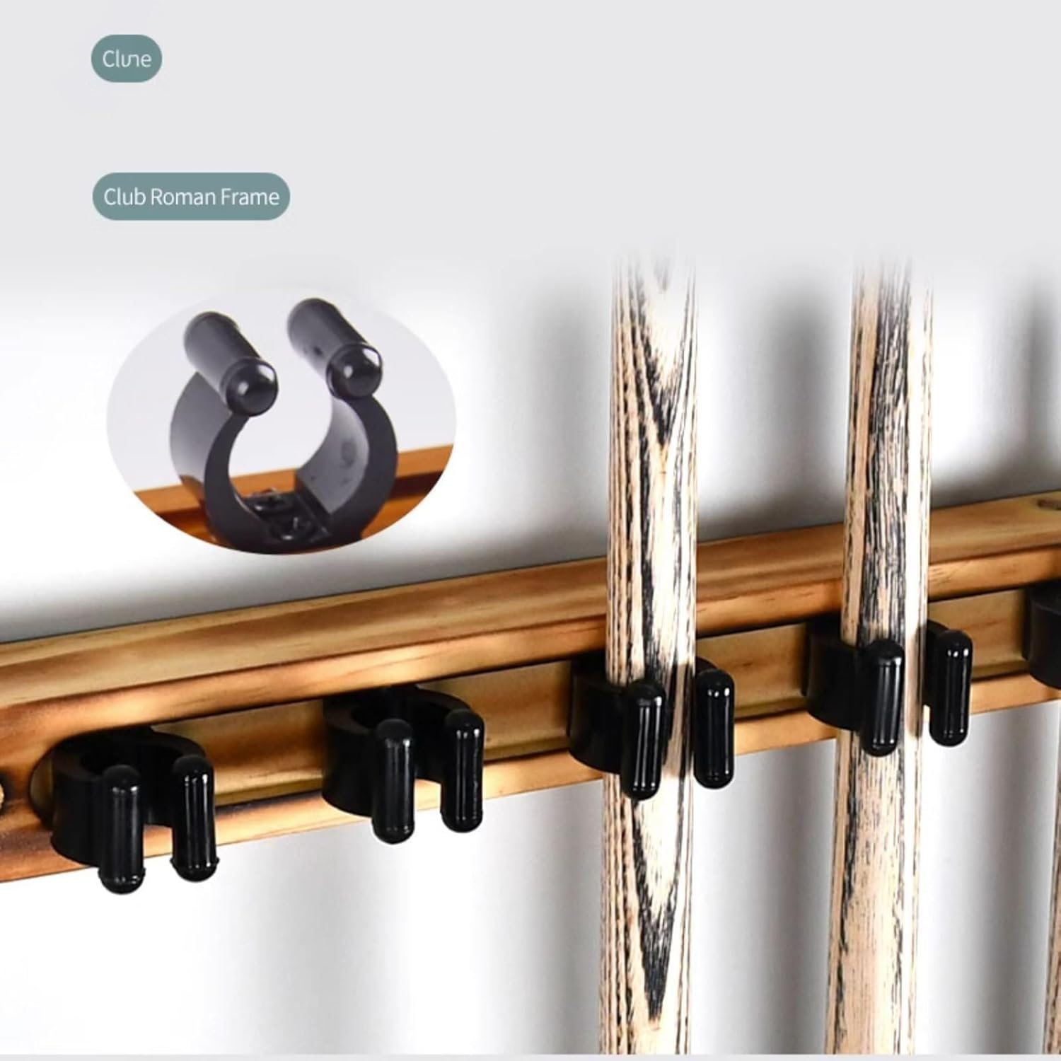 Wall Mounted Pool Cue Rack – Solid Wood Billiard Cue Holder, 4-Hole, Stylish Wall Organizer for Home & Clubs(Type A,8 holes)