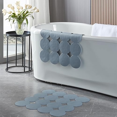 Miniatura 6 de Alfombrilla de ducha antideslizante 2 tapetes de baño antideslizantes para bañera con ventosas fuertes para bañera y bañera para ancianos y niños,
