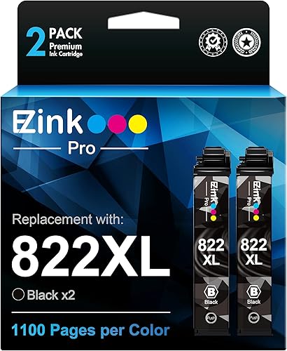 822XL 822 XL Cartuchos de tinta remanufacturados de repuesto para cartuchos de tinta Epson 822XL 822 T822 Uso para Workforce Pro WF-3820 WF-4833