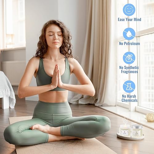 Miniatura 6 de Velas perfumadas, velas nido, velas de larga duración para el hogar, paquete de 5 velas perfumadas, cera de soja natural y 8% aceites esenciales,