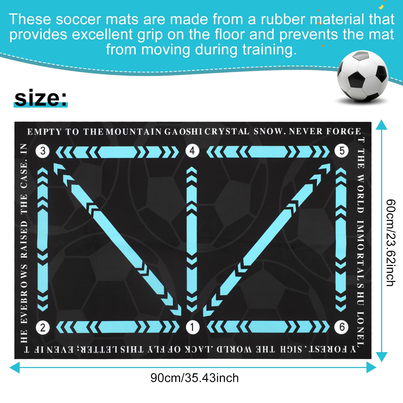 Hlayshing Football Training Mat,60 X 90 Cm Football Footstep Training Mat,Non Slip Dribble Ball Control Training Carpet Sports Mat,Soccer Training Equipment for Kids Adults Indoor - Image 2