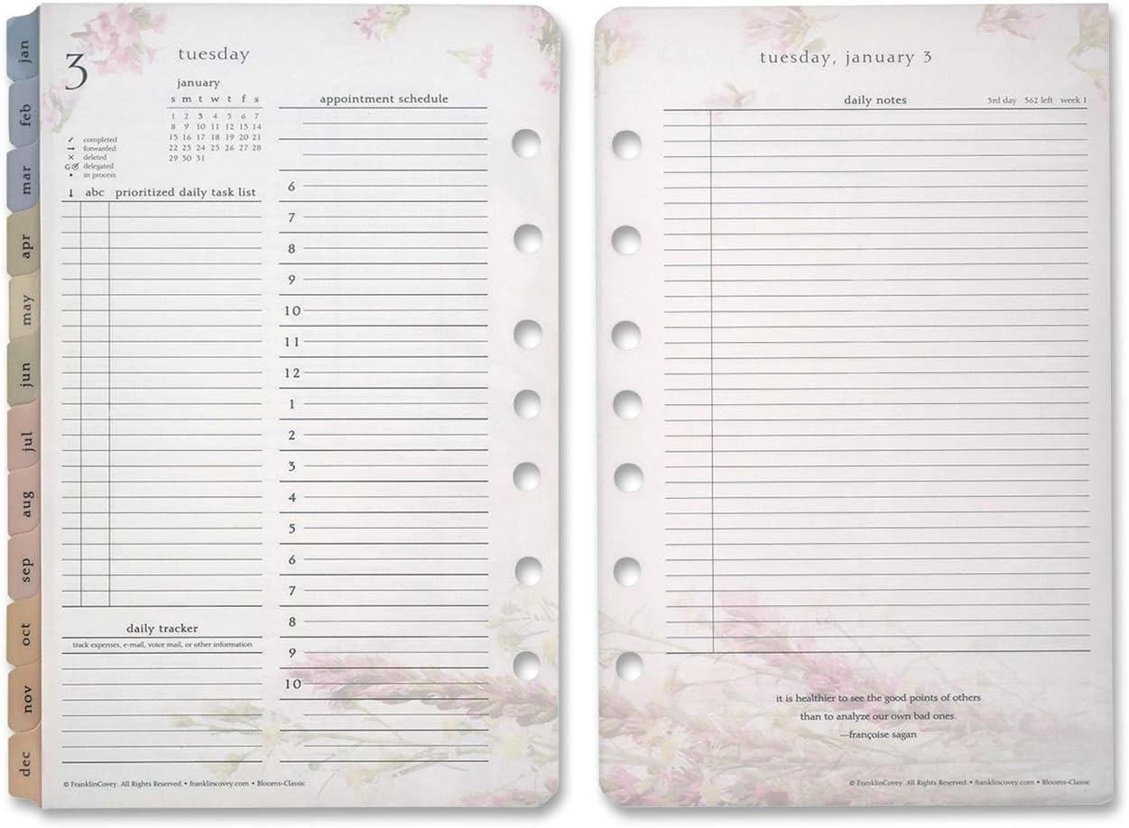 Franklin Covey Blooms Planner Refill Amazon.ca Everything Else