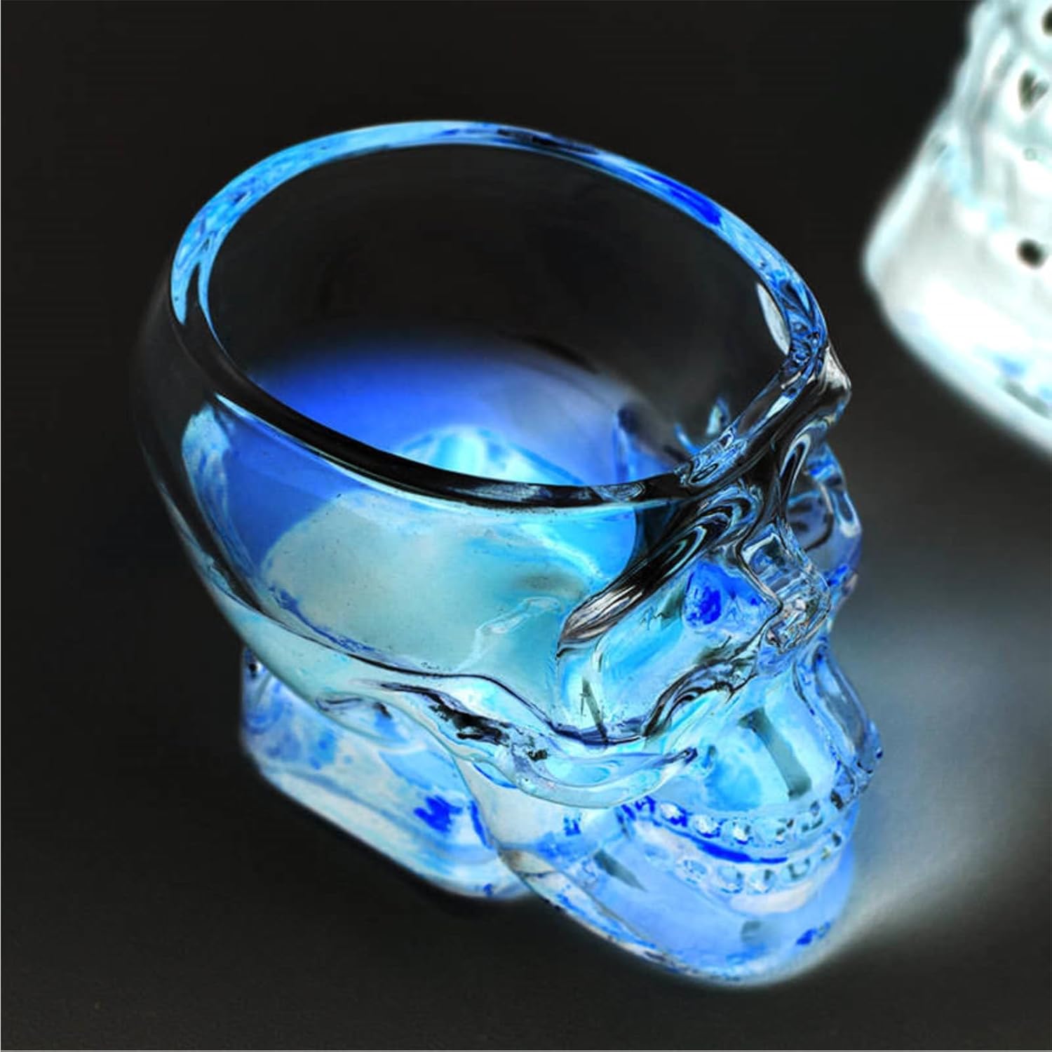 Clear Glass Novelty Skull Shot Glass For Whiskey，Halloween Skull Glass Wine Glass ，Decorative Halloween Drinkware，Vodka, And Cocktail Holiday Gifts - 2.6 Oz, Set Of 2 - Image 4