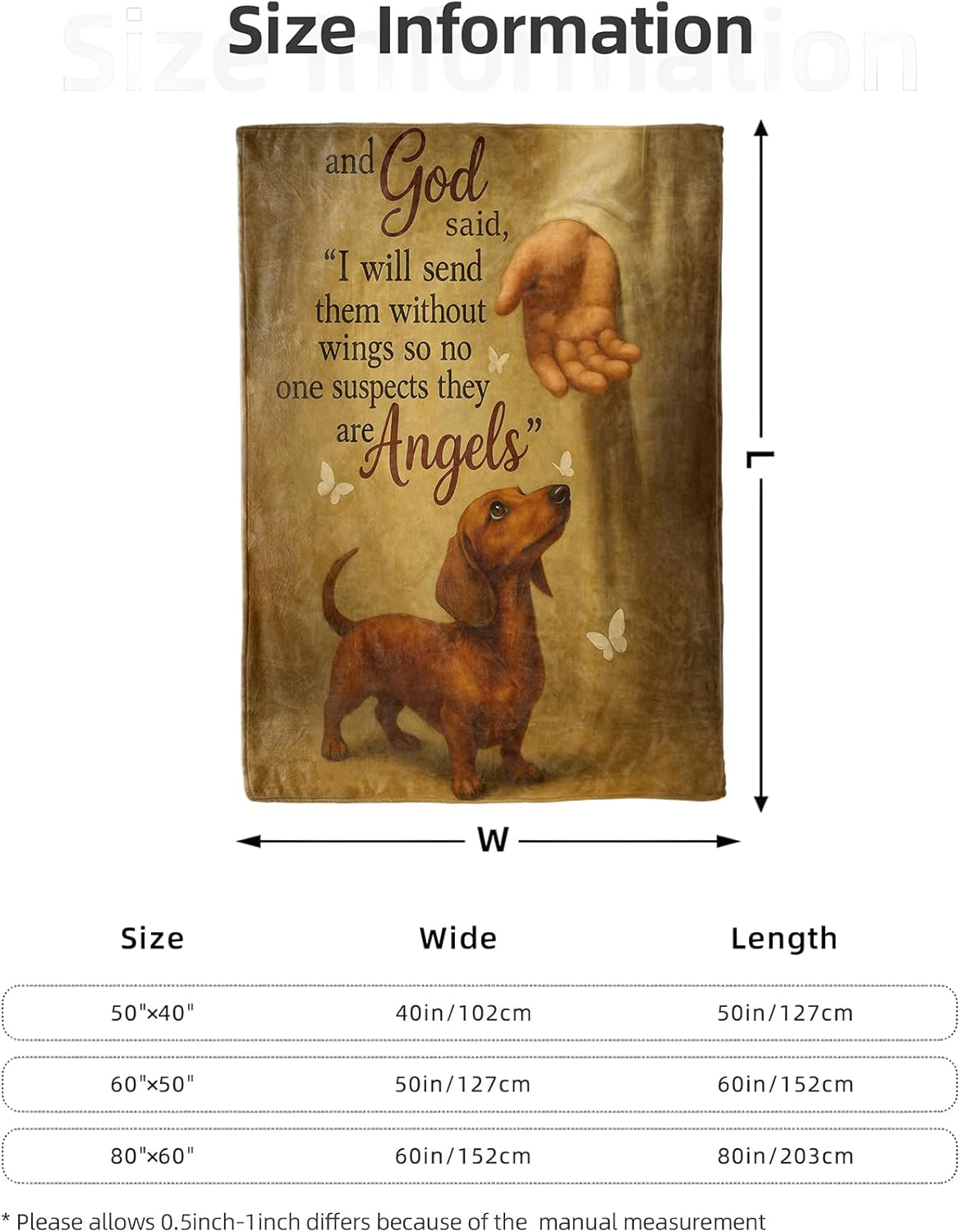 Dachshund Blanket 60x80 in, Flannel Throw Blankets for Travel Camping Sofa Living Room Decor, Lightweight Cozy Soft Fuzzy Gifts for Women Adults Kids