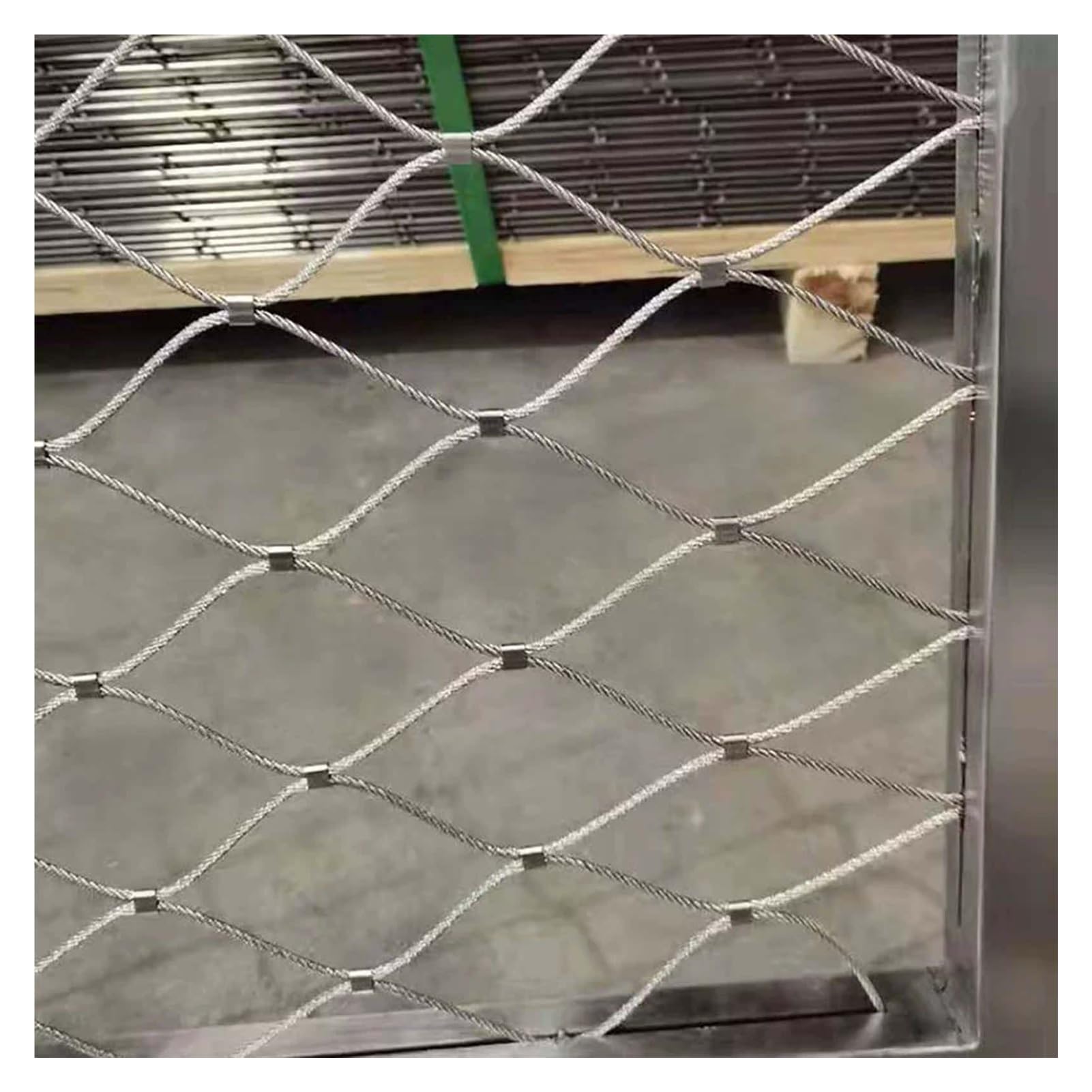 Red de Cuerda de Acero Inoxidable 304, Diámetro 2 MM Malla Metálica Tejida Valla Metalica de Exterior para Jardin, Piscina, Ganadera(0.8x8m/2.62x26.24ft)
