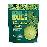 Vista 1 de Kuli Kuli Polvo de Hoja de Moringa Oleifera Orgánica y Batido Verde, 100% Puro Certificado por la USDA y Sin OGM, Ideal para Licuar, Té y Comida