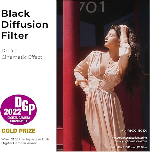 Miniatura 2 de K&F Concept Kit de filtro de niebla de difusión negra de 18 de 1.929 in (filtro de difusión negra de 18 + tapa de lente) filtro de efecto