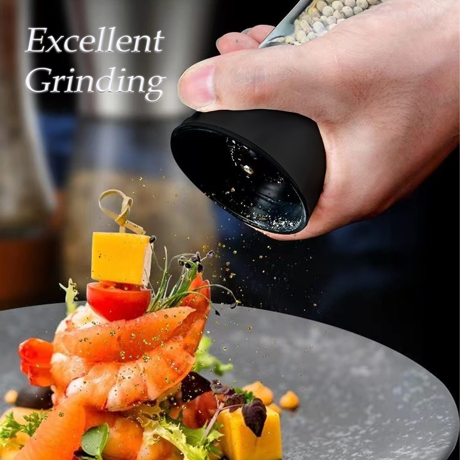 Macinapepe E Sale Manuale KAMEUN - 2 Pezzi, Trasparente, Macina Ceramica Regolabile, Acrilico - Foto 9