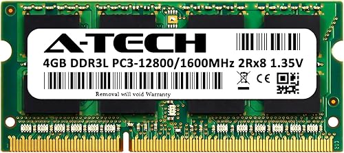 Miniatura 2 de A-Tech Reemplazo de 4 GB de RAM para CT51264BF160B  DDR3DDR3L 1600MHz PC3L-12800 (PC3-12800) CL11 SODIMM 2Rx8 1.35V Non-ECC SO-DIMM 204-Pin Laptop,