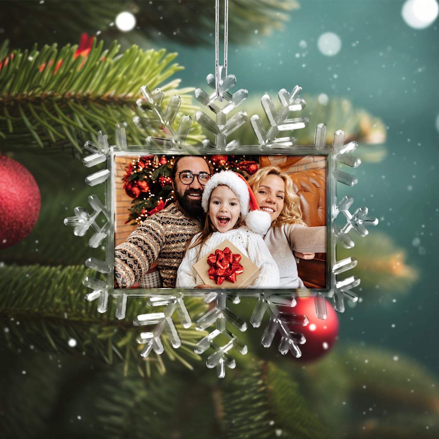 Adornos Navideños Personalizados, Colgante Navideño Personalizado con Foto y Texto, Bola Navidad Personalizada, Regalo y Original para Familia y Amigos, Ideal para Navideños y Decoraciones Hogareñas