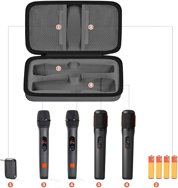 LICHIFIT EVA Draagbare Opbergtas Voor JBL PartyBox Draadloze Microfoon Oplaadbare Microfoons Reistas Beschermhoes Cover Organizer Box Draagtas Shell Skin