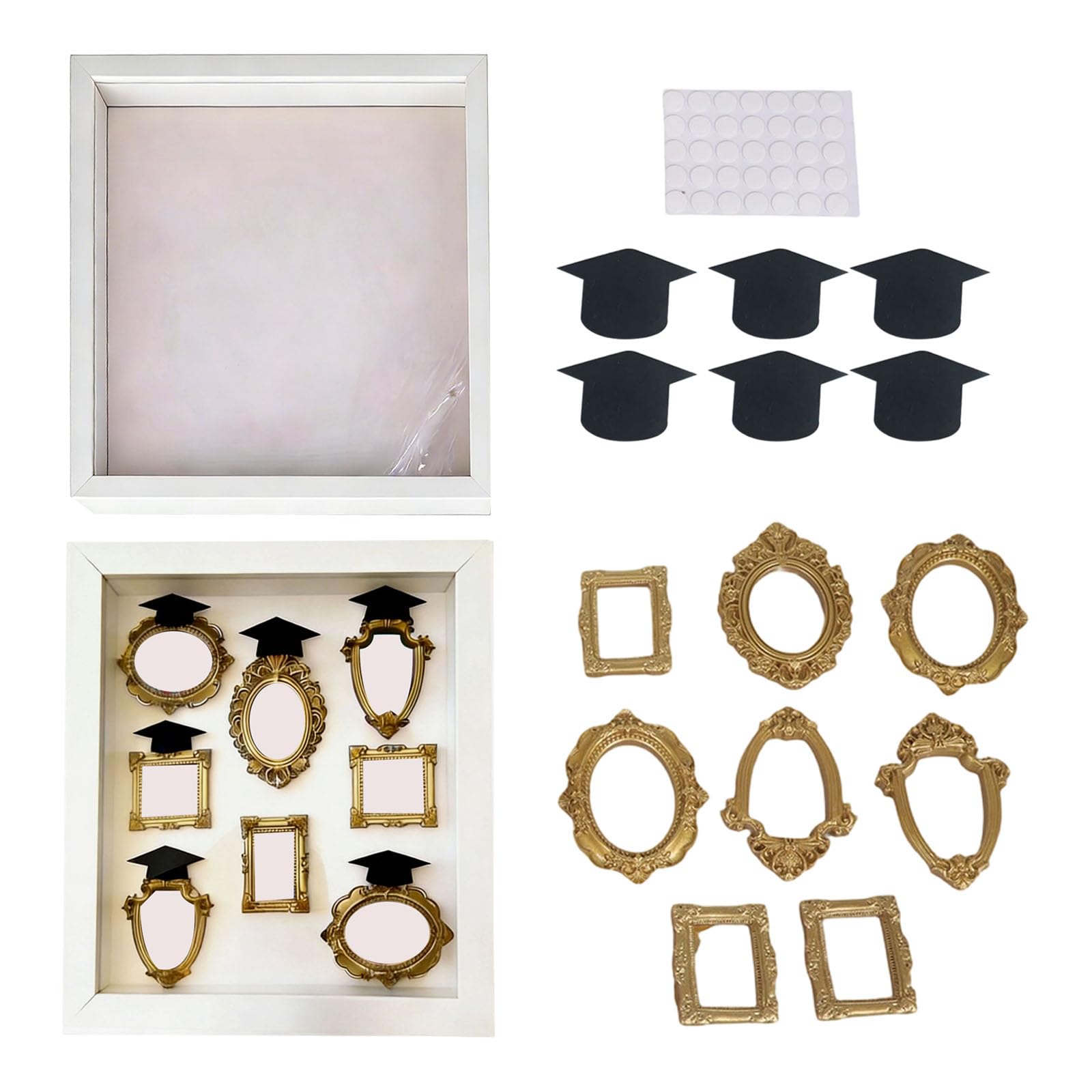 Shntig Creative Family Memory Photo Box Miniature Museums Frame Set with Lighting & Figurines Optional Photo Box Frame Case Home Deck Small Gallery Copy Set Decorative Display Miniature Museums