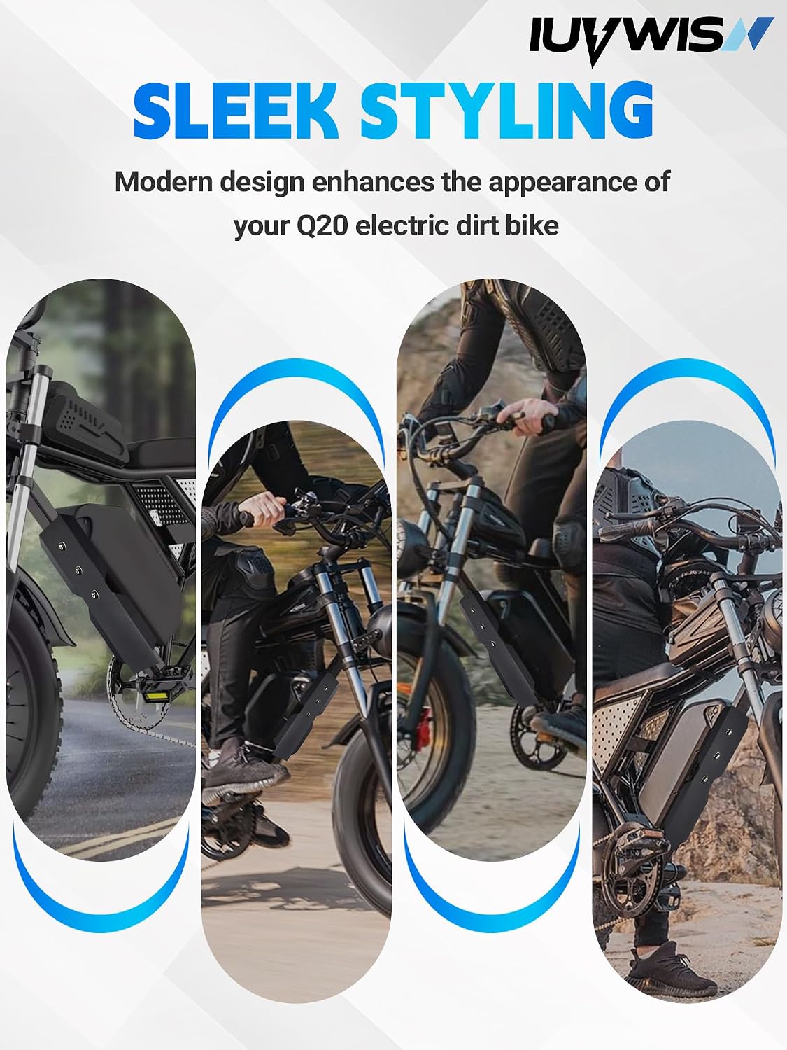 Extended Middle Fender Compatible Fit for Ridstar Q20/Q20 Pro Lite Ebike, Electric Bike Mud Guard Mudguard Splash Protection Cover Thickened Heavy-Duty Iron Easy Installation