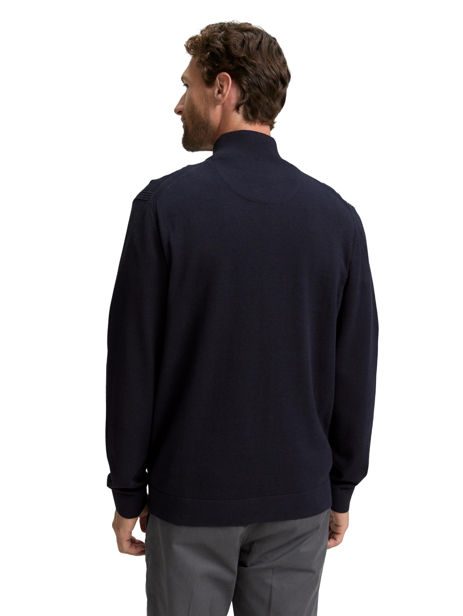 Tom Tailor Herren Strickjacke aus Baumwolle