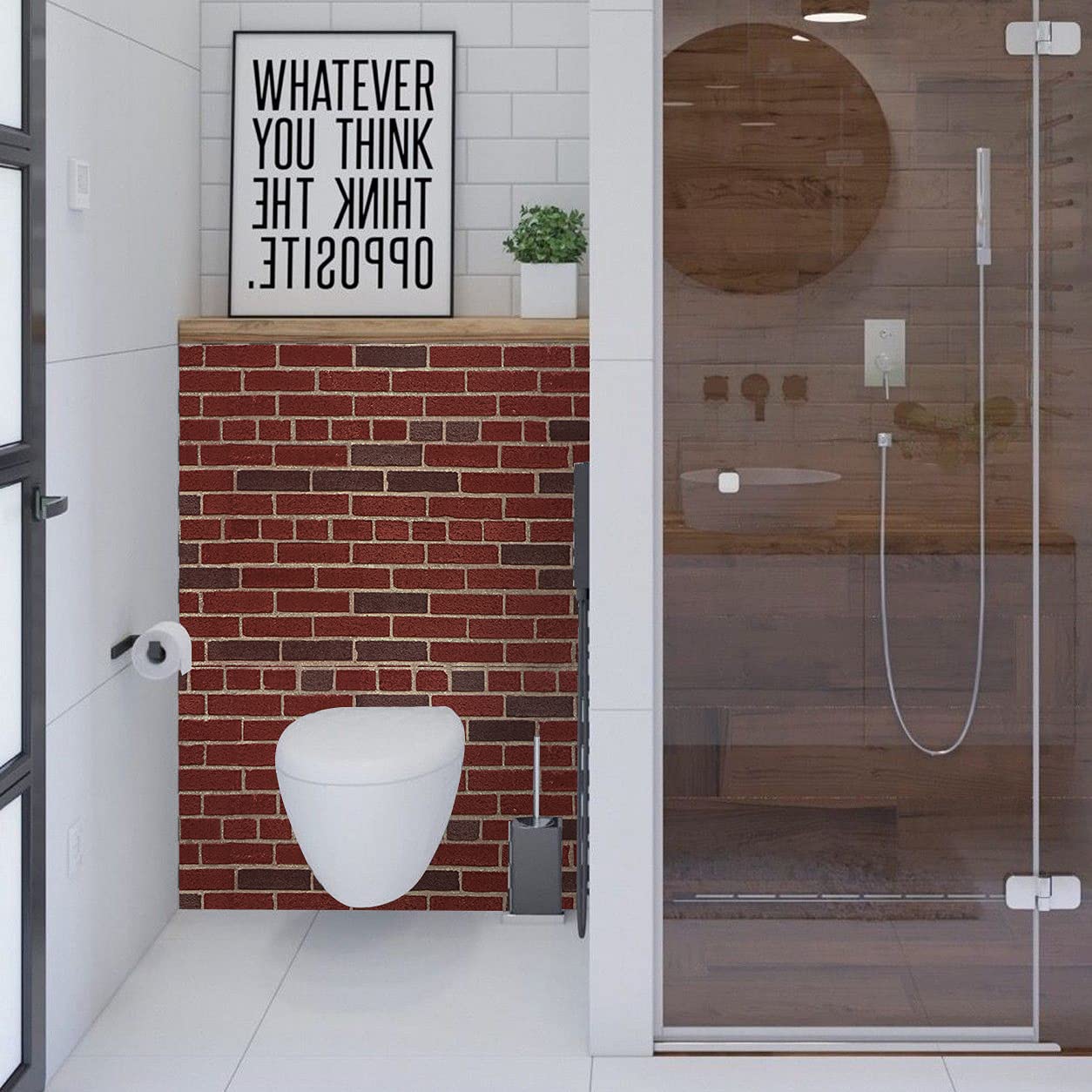 Brick Effect SelfAdhesive Vinyl Wallpaper Peel and Stick 3D Vintage Brick Stone Pattern