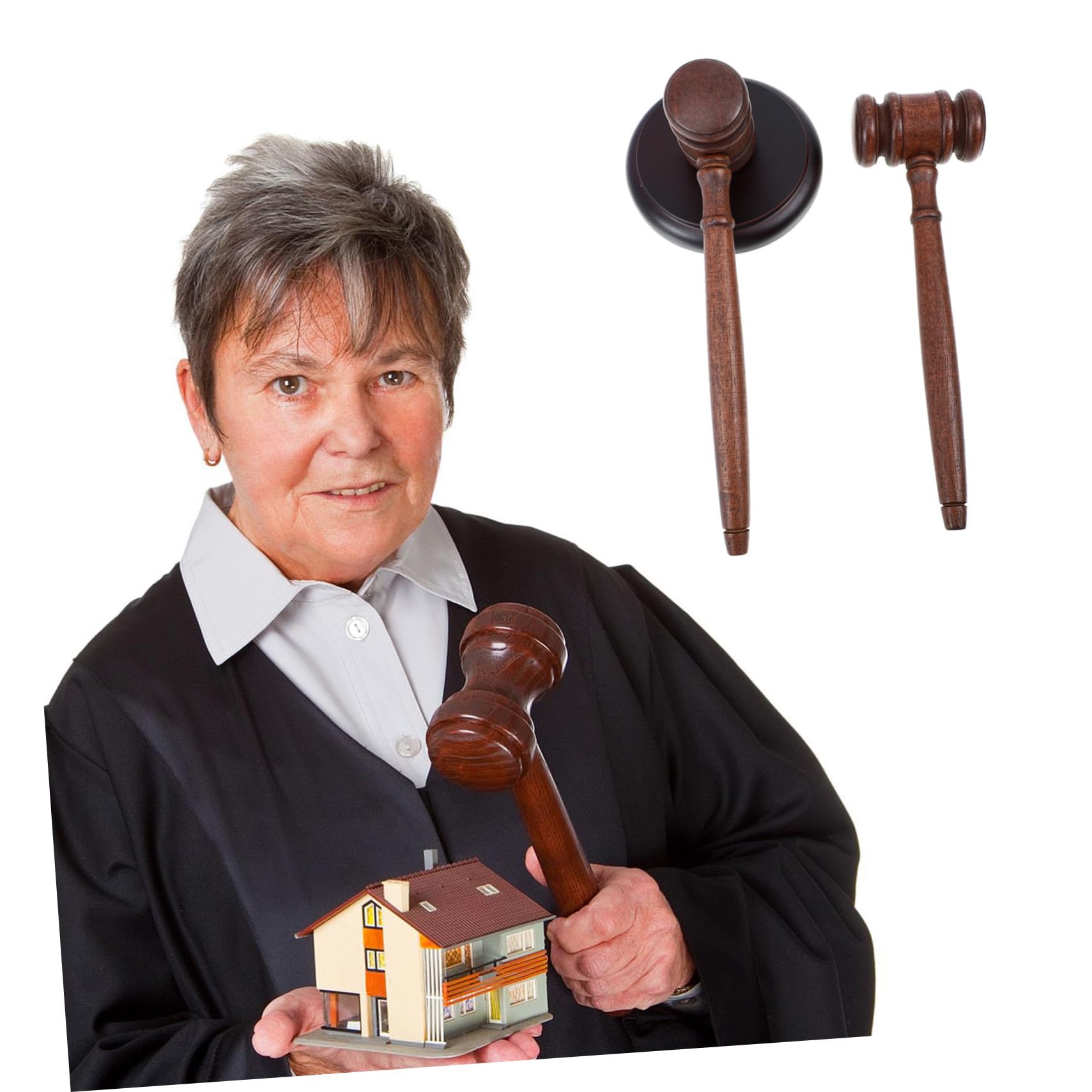 Martillo de Madera para Subasta y Juicio con Base Compacto y Duradero para Abogados Jueces y Subastadores Sonido Claro para Uso Audiencias y Eventos