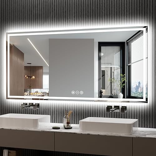 Miniatura 18 de Espejo de baño LED de 20 x 28 pulgadas, espejo de baño antivaho con luces, espejos de tocador iluminados montados en la pared, regulable,
