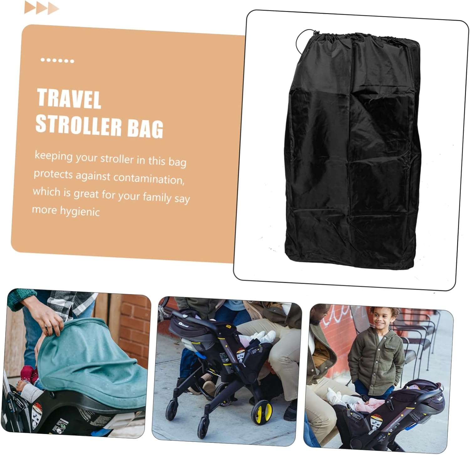 VICASKY 2pcs Stroller for Airplane Storage for Gate Check and Transport Double Shoulder Straps for Easy Carrying Compatible Strollers image 2 of 9 B0F5LG382R