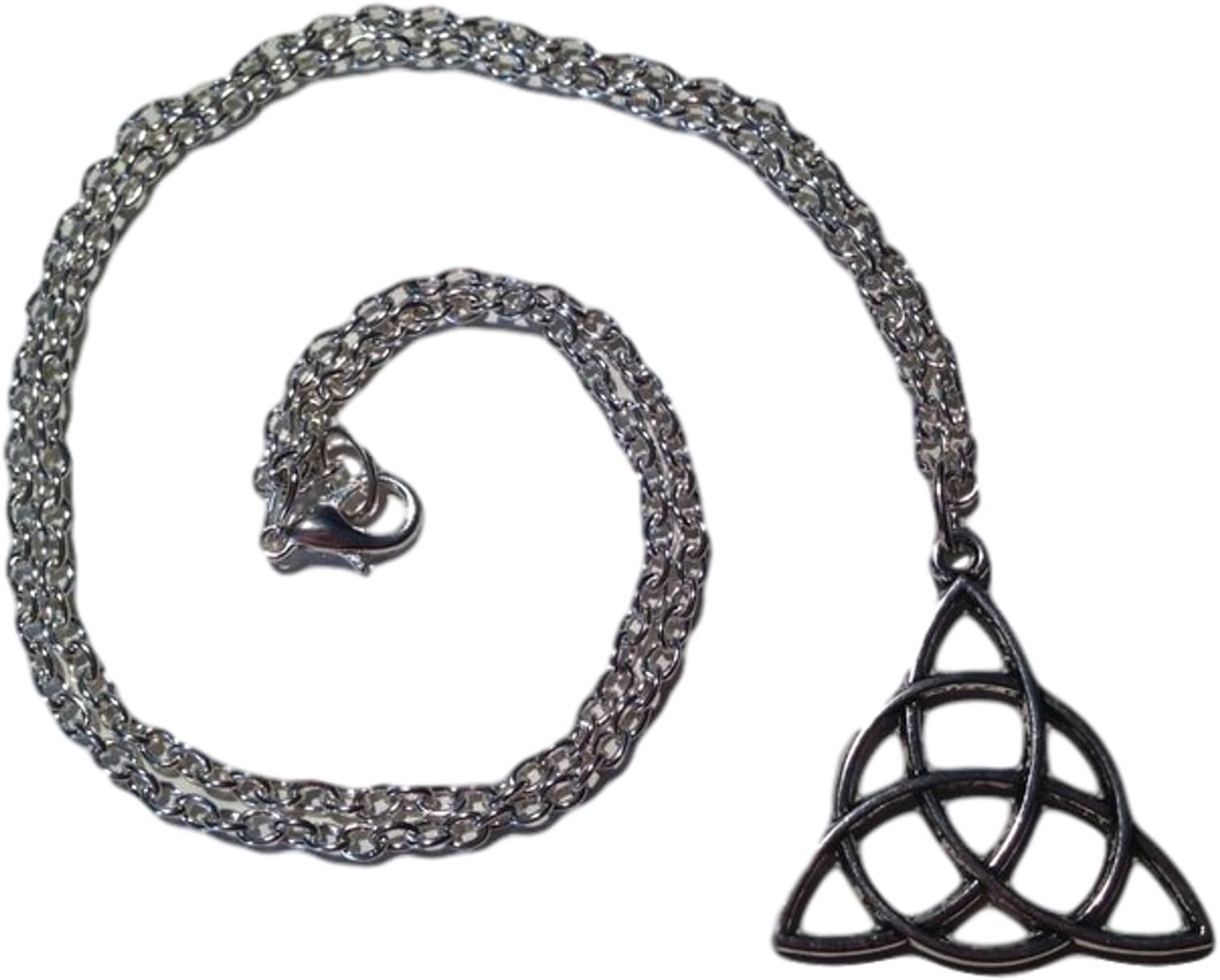 Lovely Celtic Triquetra Necklace in Antique Silver Toned Overlay