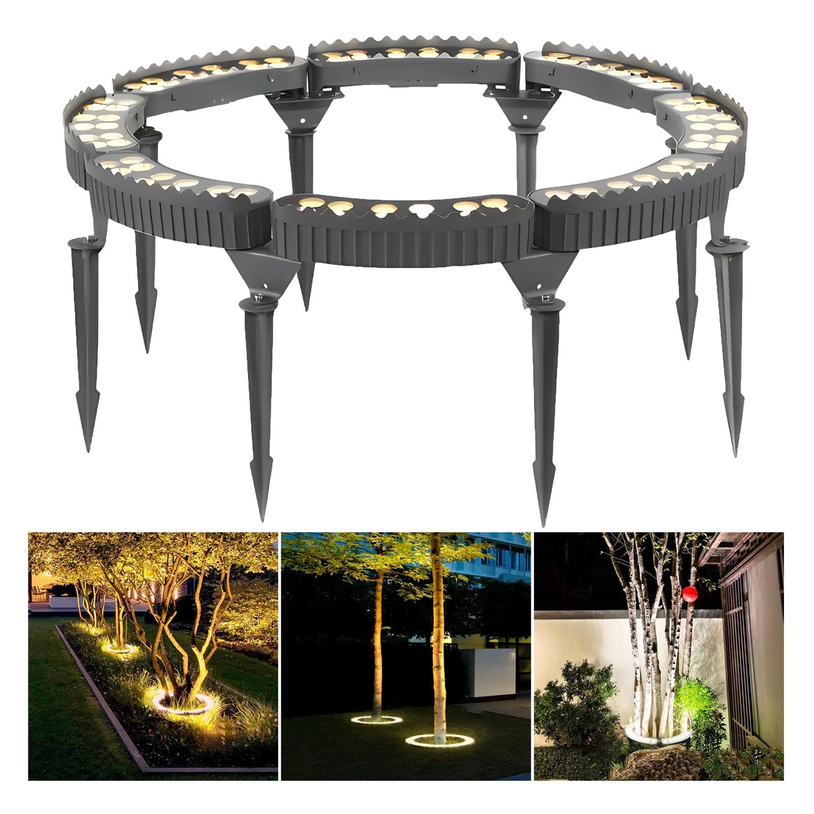 Lampes de jardin basse tension pour éclairer des arbres sans danger