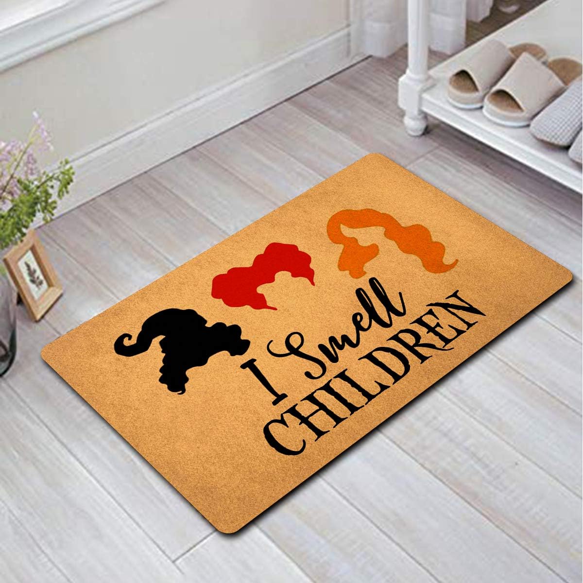 Welcome Mat with Rubber Back (18 x 30) inch I Smell Children Hocus Pocus Door Mat Funny Doormat for Entrance Way Home Decor Mats for Front Door Mat No Slip Kitchen Rugs and Mats