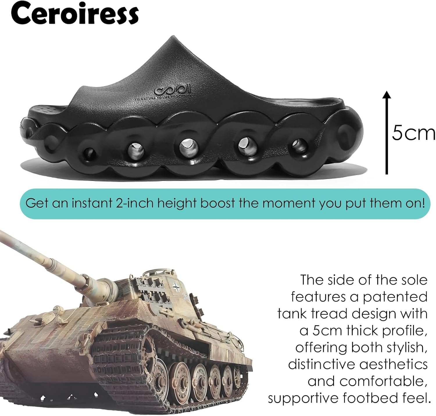 Unisex EVA Platform Flatform Recovery Slides Sport Sandals Open toe Clogs - Image 5