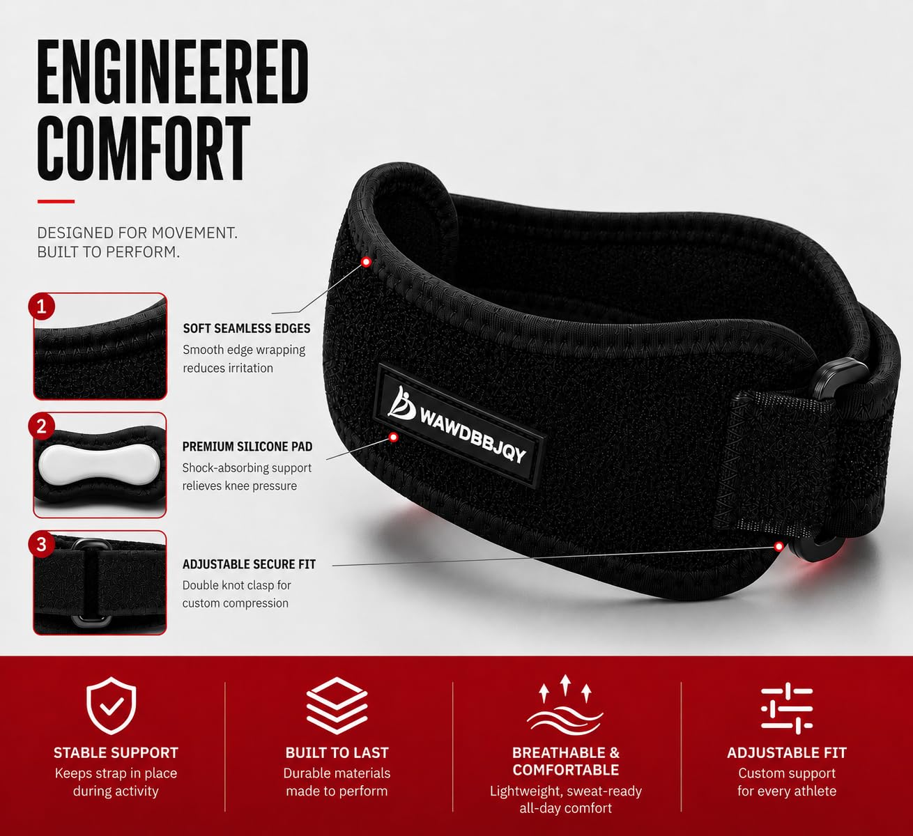 Patellar Tendon Support Strap for Knee Pain Relief | Adjustable, Knee Strap