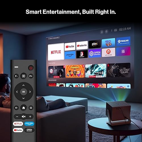 Miniatura 6 de Proyector Cube 600 Netflix, proyector portátil 1080P con WiFi y Bluetooth, verdadero ISO 600 lúmenes ANSI, soporte de cardán ajustable de 360,