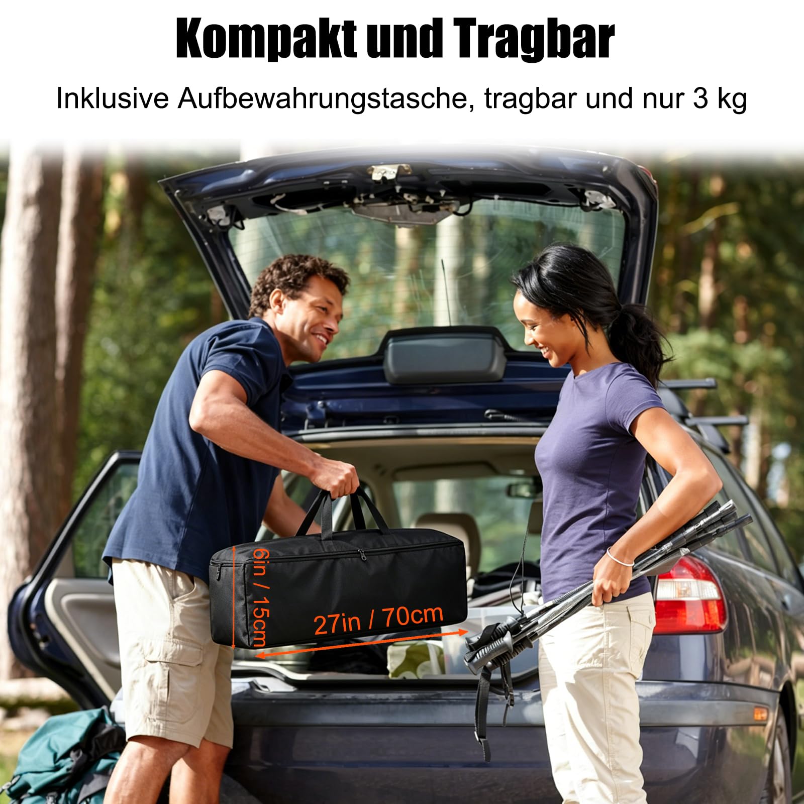 Projektor-Leinwand mit Ständer, 120"(266 x 148 cm) 16:9 4K HD Faltbare Waschbare Beamer Leinwand mit Stativ, 2-in-1 Wandmontage & freistehende Outdoor-Filmleinwand für Heimkino, Hinterhof, Camping