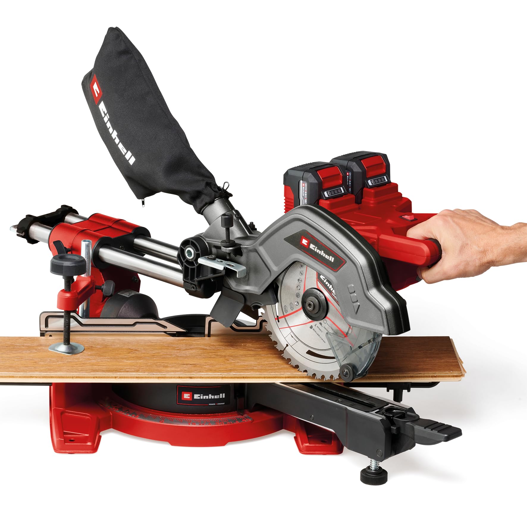 Einhell Batteria Radiale Sega troncatrice/troncatrice TE-SM 36/8 L Li Solo Power X-Change (36 V, profondità di taglio massima/larghezza: 65 mm x 305 mm, Ø216 mm, testa per sega inclinabile, senza