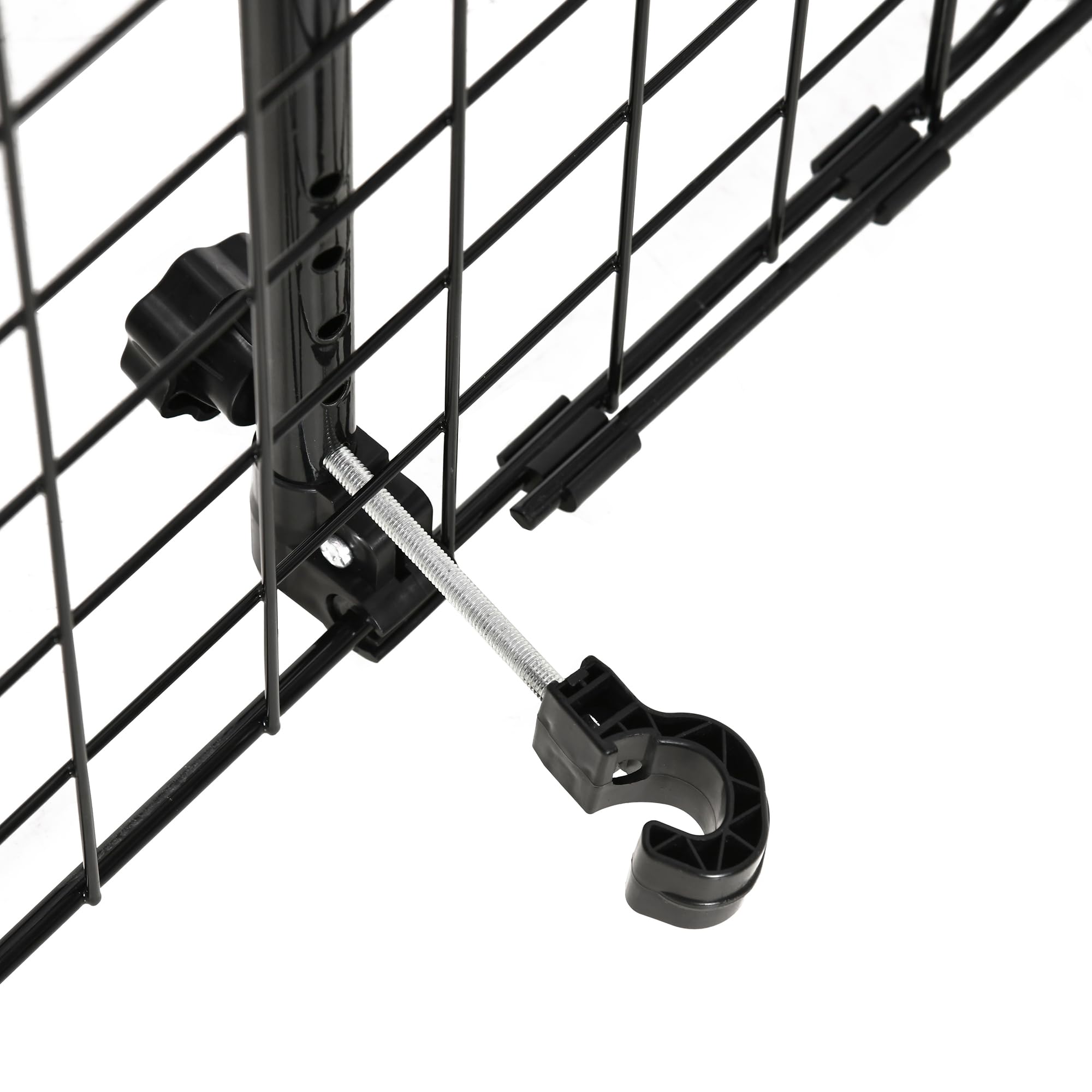 PawHut Barrera Protectora de Coche para Perros para Vehículo Universal Barrera Protectora Metálica Extensible para Asientos Traseros Maletero Equipaje Automóvil 91-152x30 cm Negro