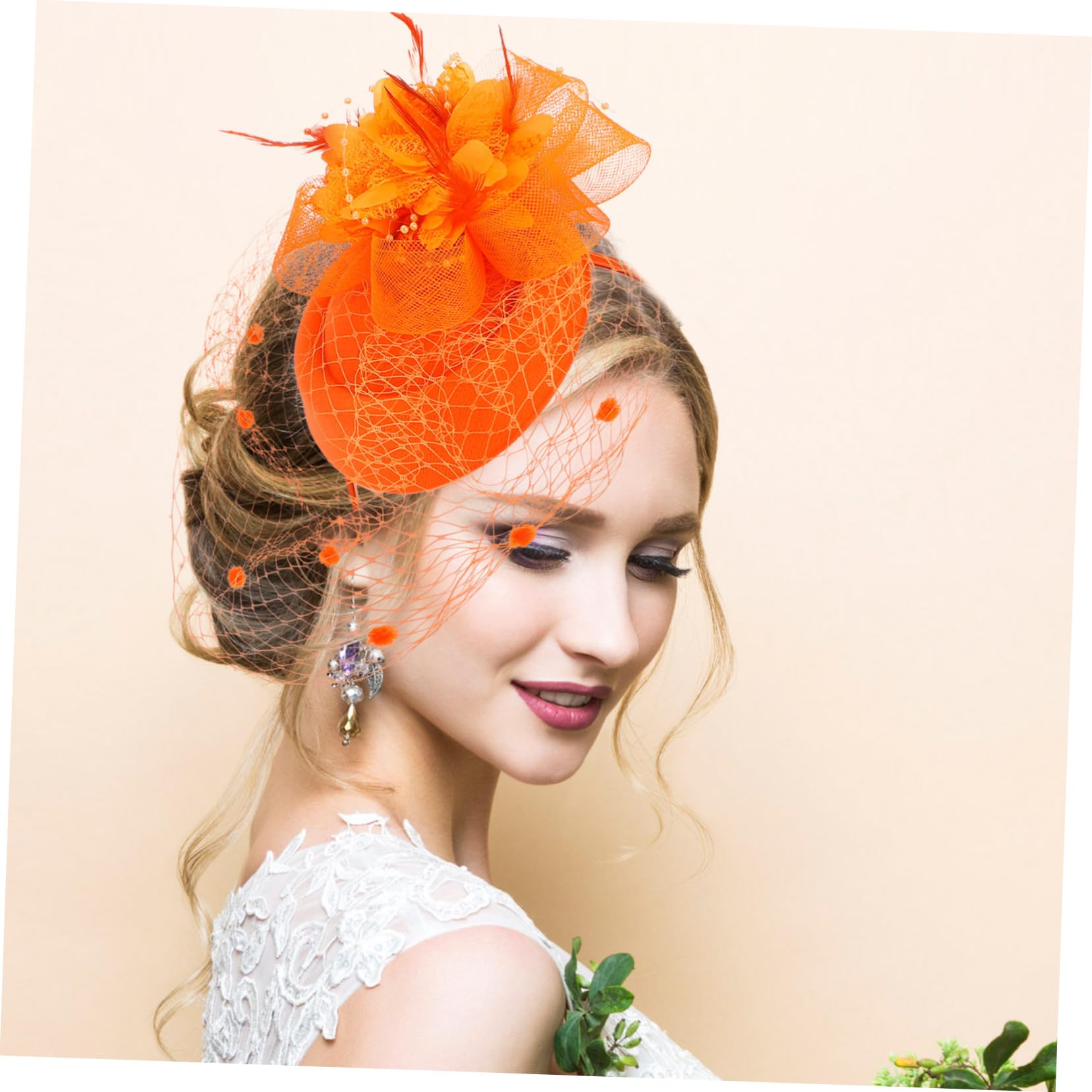 WOONEKY Tocado De Malla Con Pinza Para El Pelo Accesorio Para Bodas Banquetes Fiestas Fiestas De Té Estilo Vintage Para Novias