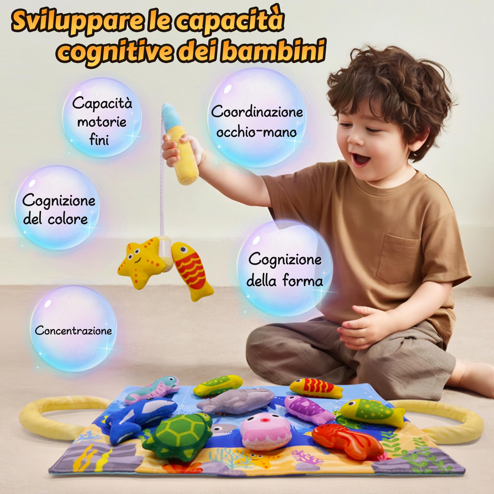 YOBEIC Montessori Giocattoli per bambini di 1 anno, Giocattoli da gioco prescolare per bambini, Giocattoli per bambini 1, 2 e 3 anni, classificazione dei colori, Regali per bambini che imparano le