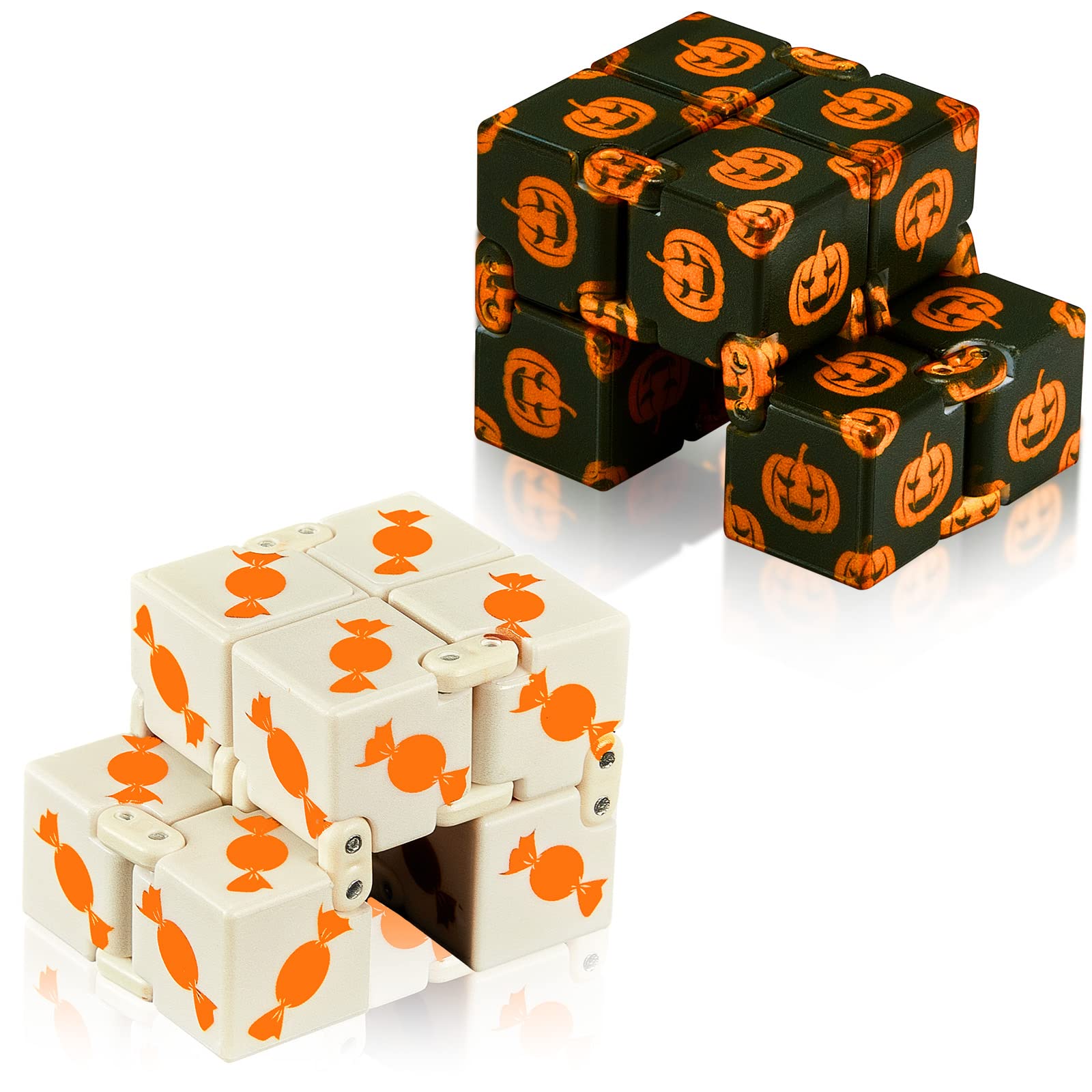 Photo 1 of Kasyat Halloween Infinity Sensory Stress Cube Toy Anxiety Relief Cube for Relief and Kill Time (Candy Pumpkin Style)