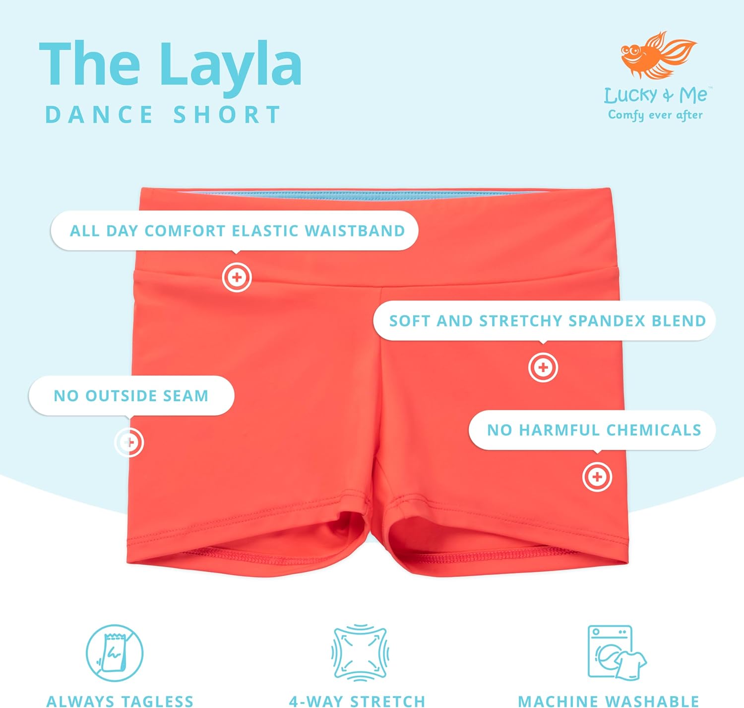 Layla Girls Dance Shorts, Gymnastics & Dancewear - Image 2