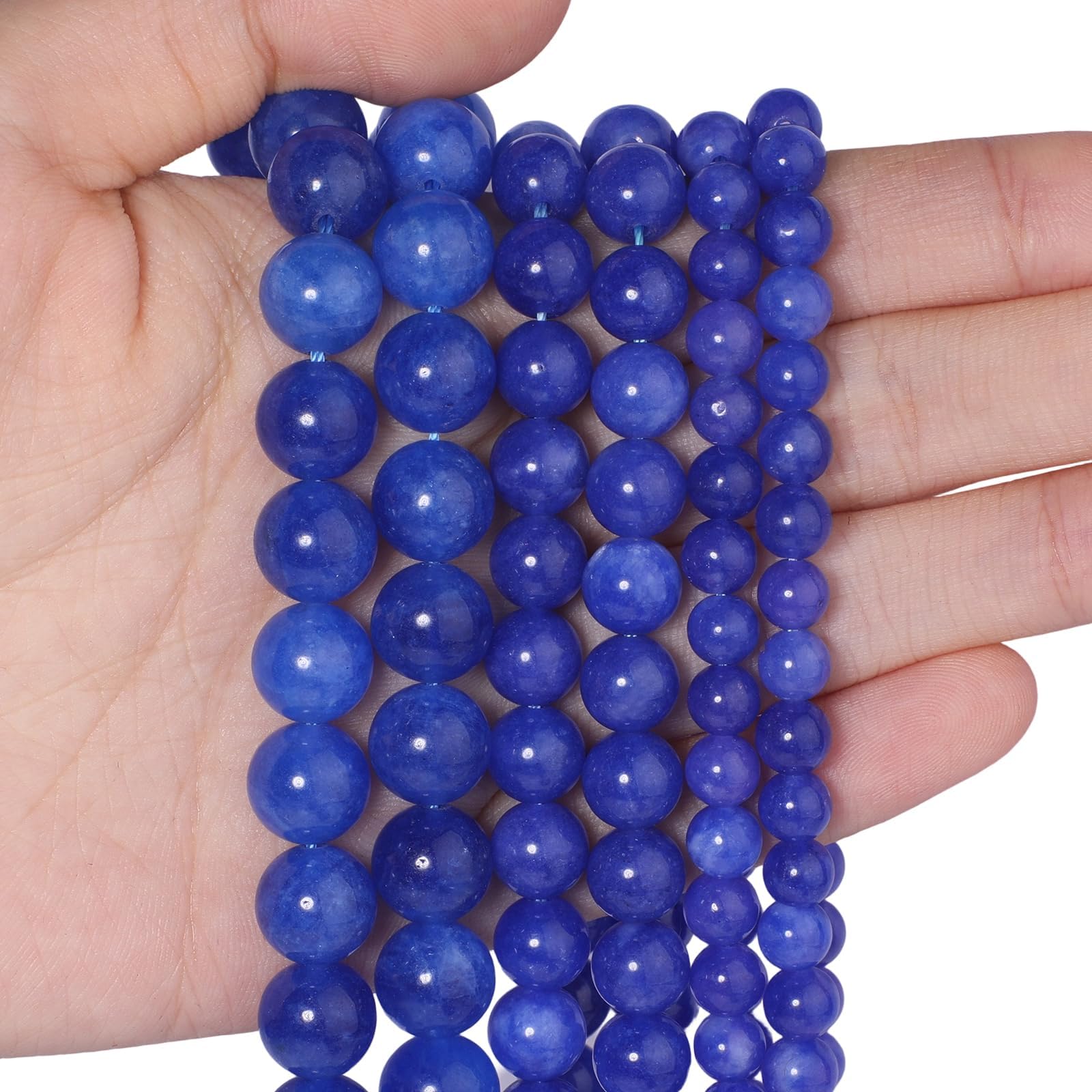 About 60pcs 6mm Natural Stone Beads Kyanite Beads Crystal Gemstone for Jewelry Making, DIY Bracelet Necklace
