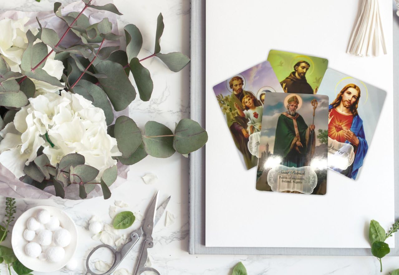 54 Assorted Catholic Saints Prayer Holy Cards Vintage Collection: 2 sets of 27 different Patron Saints with patronage and prayer (Vintage 1 (old version))