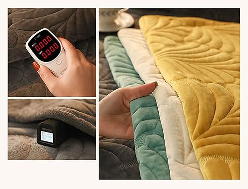 Miniatura 7 de Fundas acolchadas de terciopelo para sofá, de felpa, súper suave, antideslizante, cálida, con patrón de hojas, protector de muebles para mascotas,