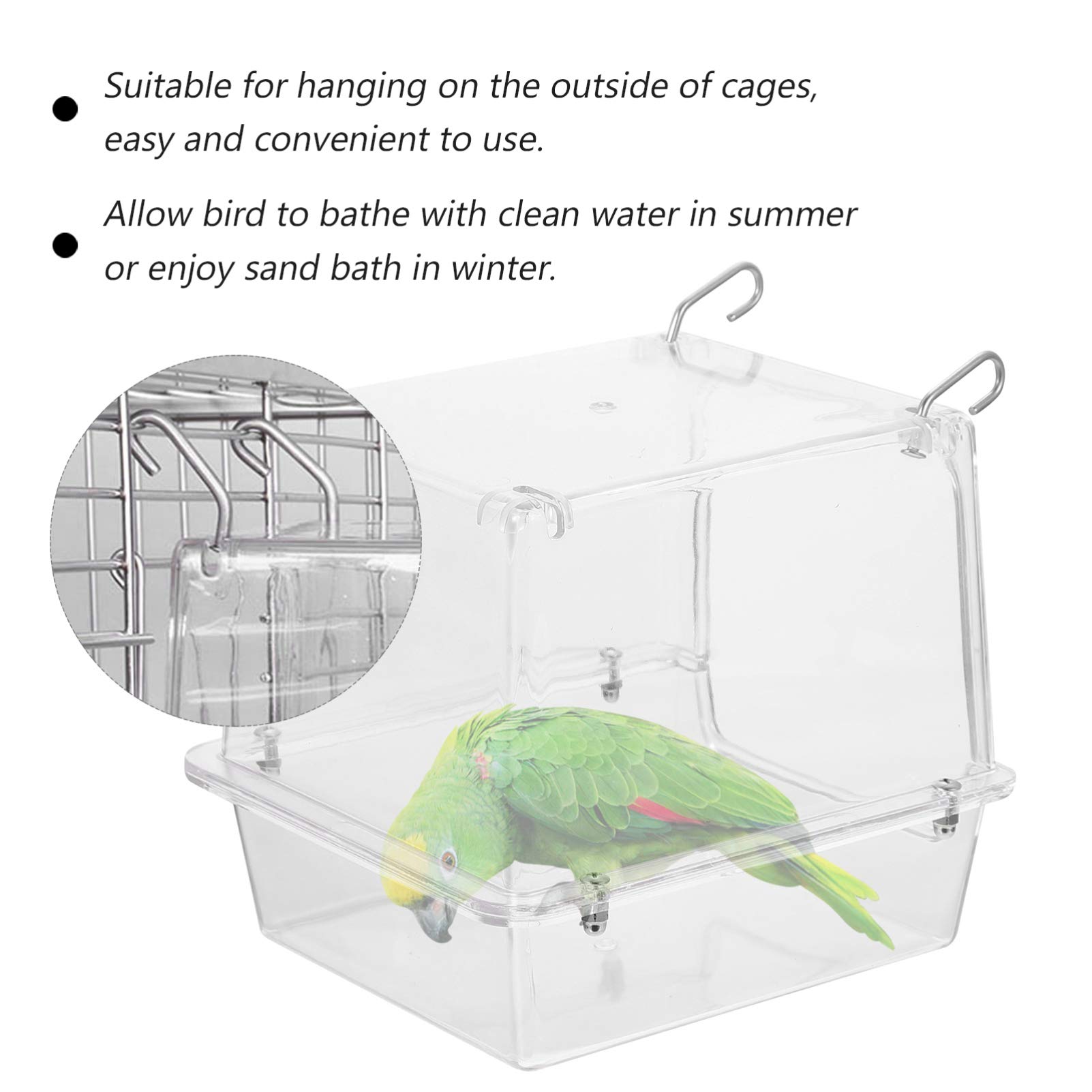 Abaodam Hängendes Vogelbad für Wellensittiche und Kleine Vögel mit Robustem Kunststoff Platzsparendes Design für Käfige als Vogeldusche Zubehör