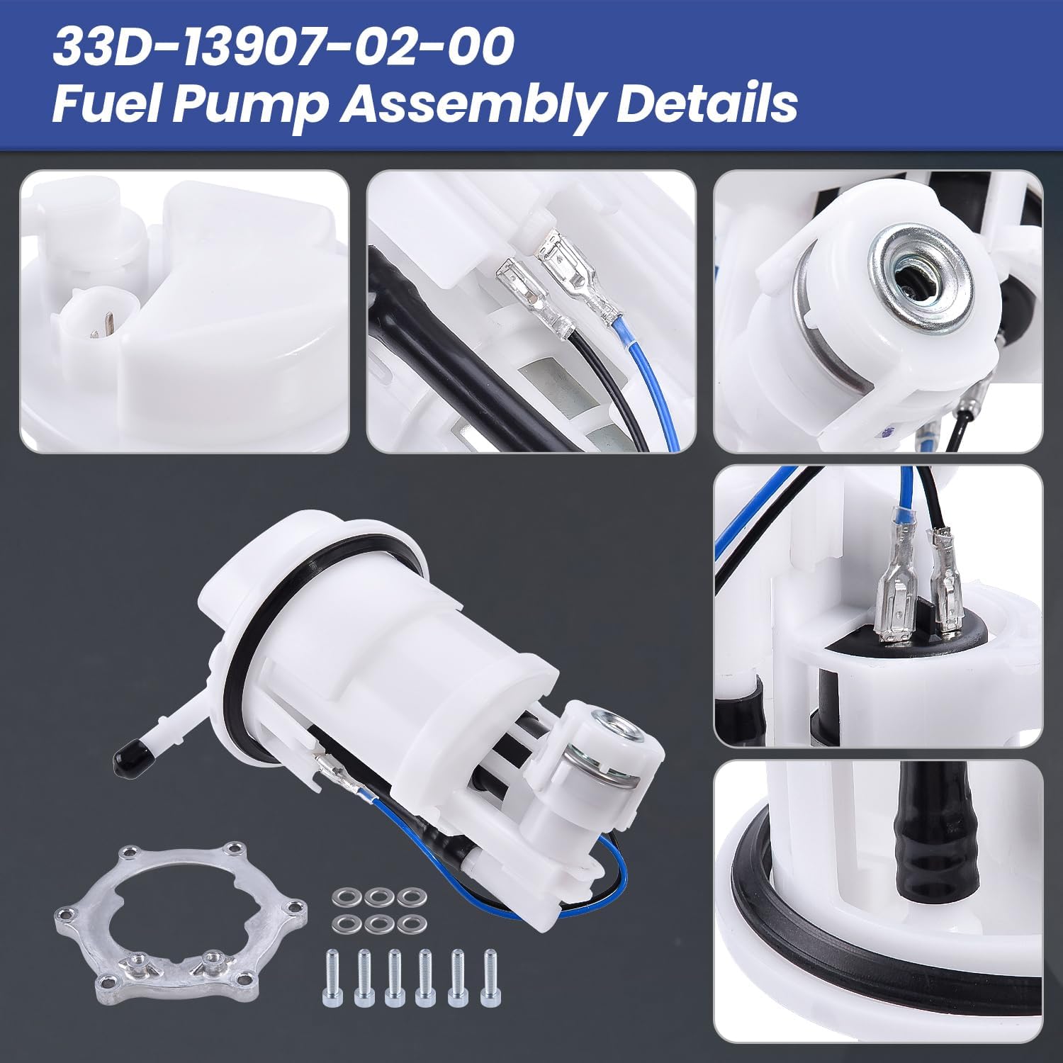 33D-13907-02-00 Fuel Pump Assembly Fits for Yamaha YZ250F YZ450F YZ250FX YZ450FX WR250F WR450F, Fuel Pump Replace 33D-13907-02-00, 33D139070200