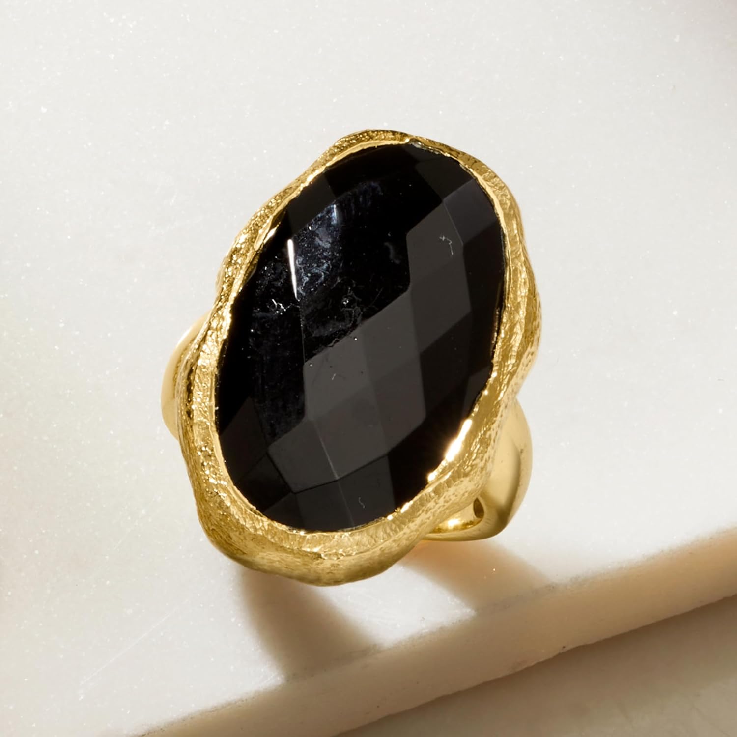 Ross-Simons Onyx Ring in 18kt Gold Over Sterling