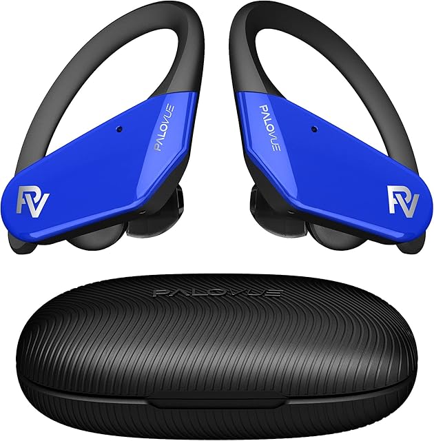 PALOVUE aptX Wireless Headphones Earphones, Bluetooth 5.2 and CVC8.0 Noise Cancelling Running Earbuds with 4 Mic for Sports, Qualcomm CSR, SportSound,Fast Pair