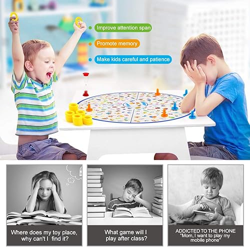 Miniatura 4 de VATOS Juego de mesa, juego de cartas Little Detective Juego de memoria para niños y familias, juguetes educativos para niños pequeños de 3, 4, 5, 6,