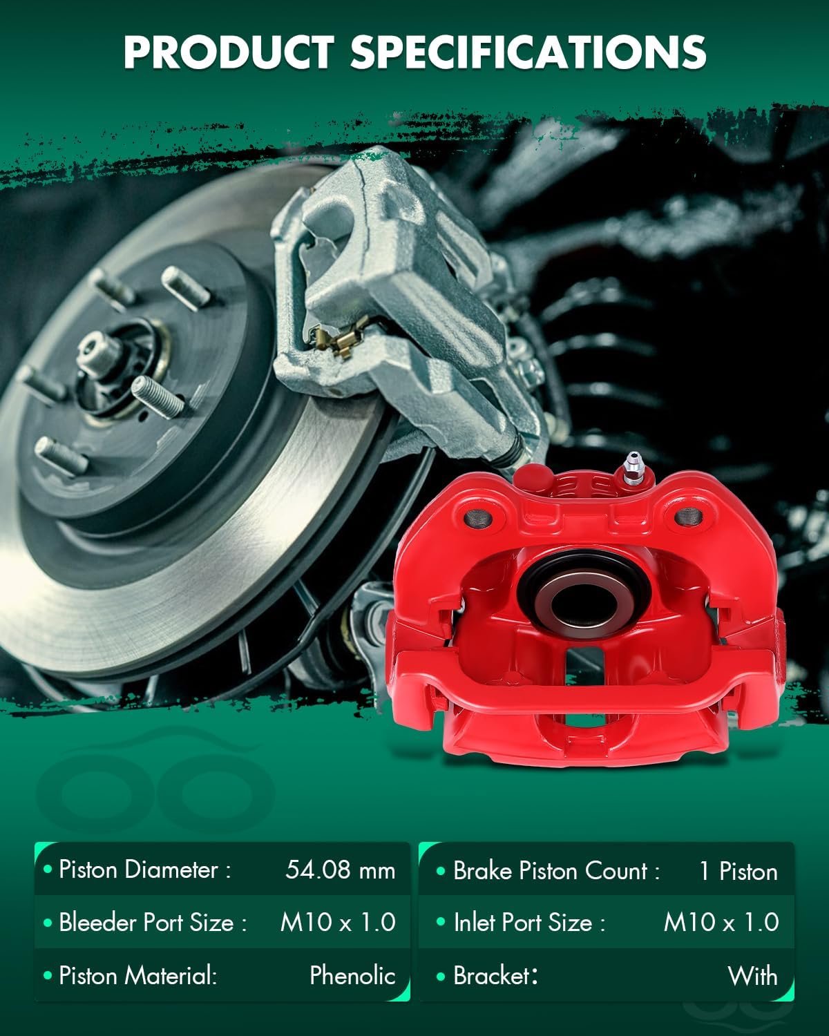 SCITOO 18-B4726 18-B4727 Rear Left & Right Disc Brake Calipers Assembly w/Bracket For Cadillac For DeVille,For Chevy For Astro/For Silverado 1500,For GMC For Safari