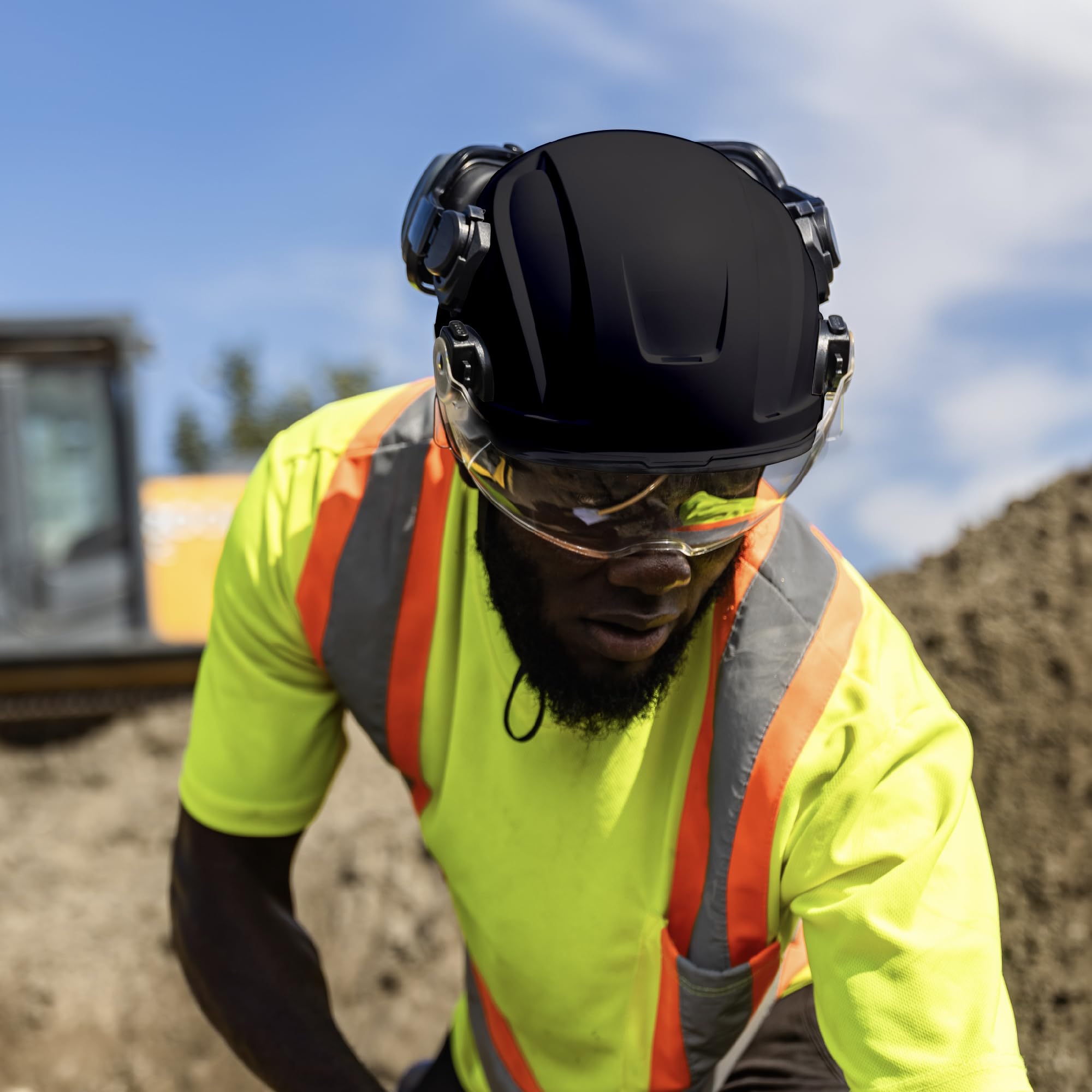 GE Casco de seguridad de diseño patentado ventilado, sin espuma EPS, tecnología de absorción de impactos de 360 grados, reduce el estrés por calor, casco duro con acolchado de espuma viscoelástica,