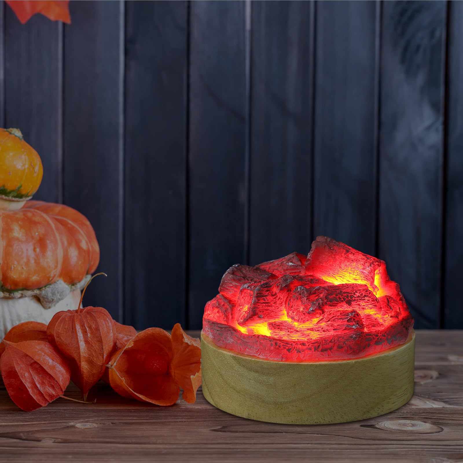 Toyvian 5 Pezzi Lampada Notturna da Tavolo a Forma di Falò in Resina | Aspetto Realistico di Carbone, Funzionamento a Batterie Aaa Non Incluse, Decorazione Festiva per Feste e Celebrazioni