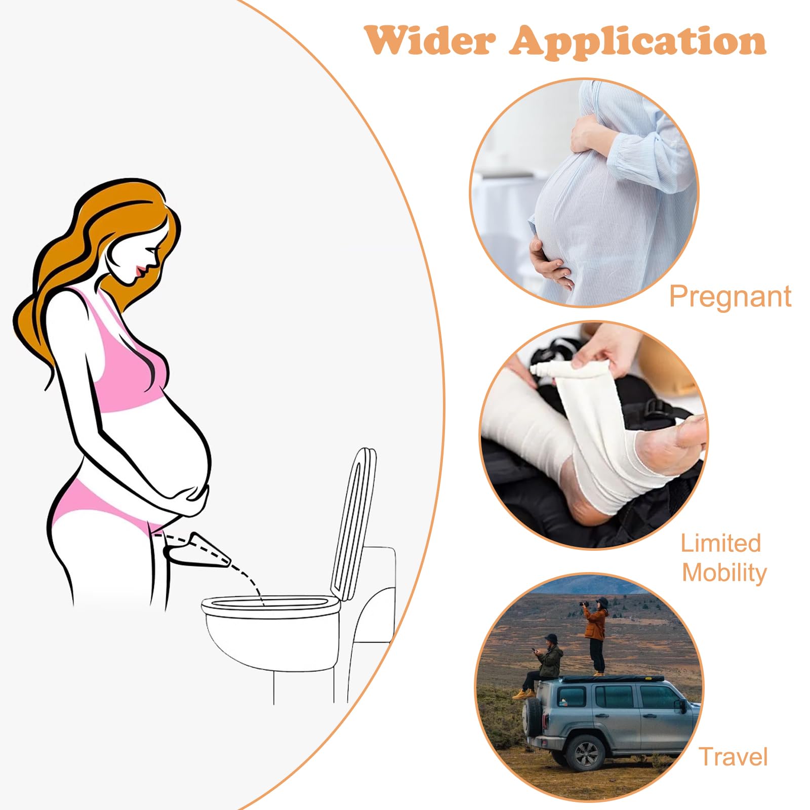 30 Pezzi Coni Per Pipì Donna - Orinatoio Portatile USA E Getta, Per Viaggi, Campeggio E Attività Outdoor - Foto 2