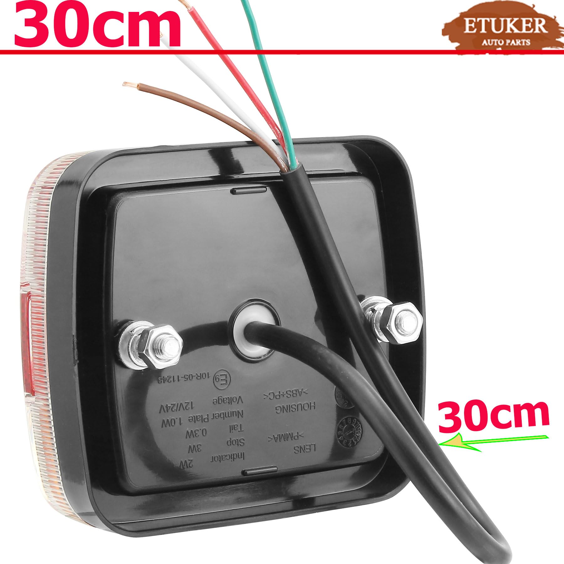 2x Fanali Posteriori a Led er Rimorchio 12/24v 5 Funzioni Impermeabile CE R10 Fari Posteriori per Trattore Agricolo Camion Luci Posteriori