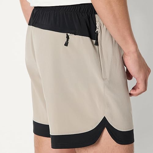 Miniatura 4 de Tienda Essentials Mens Athletic Performance Stretch Contrast Woven Gym Training Short with 6" Inseam