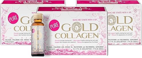 Miniatura 1 de GOLD COLLAGEN Pure  El suplemento antienvejecimiento de colágeno líquido #1 original  Bebida de colágeno marino hidrolizada con ácido hialurónico,